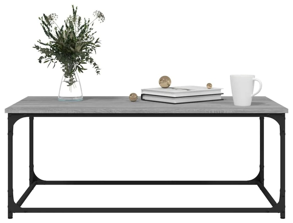 Mesa de centro 102x50x40cm derivados madeira/ferro cinza sonoma