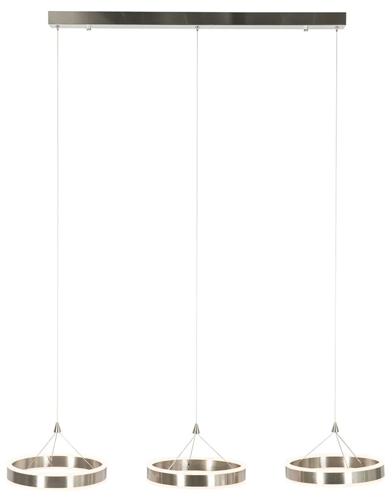 Candeeiro de suspensão em aço oblongo com LED regulável em 3 níveis 3-luzes - Lyani Design
