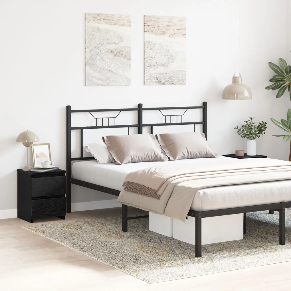 Camas de cabeceira vidaXL com gavetas 2 pcs Carvalho Preto 30x30x40 cm