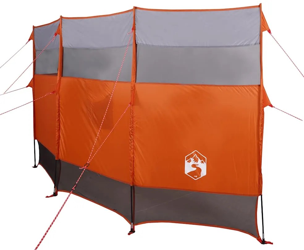 Corta-vento de campismo 366x152x152 cm impermeável laranja