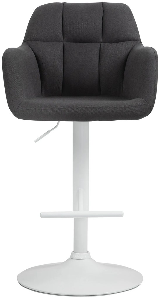 Banco de bar Natoma em tecido e com estrutura branca 57 x 97-118 x 59 cm Preto