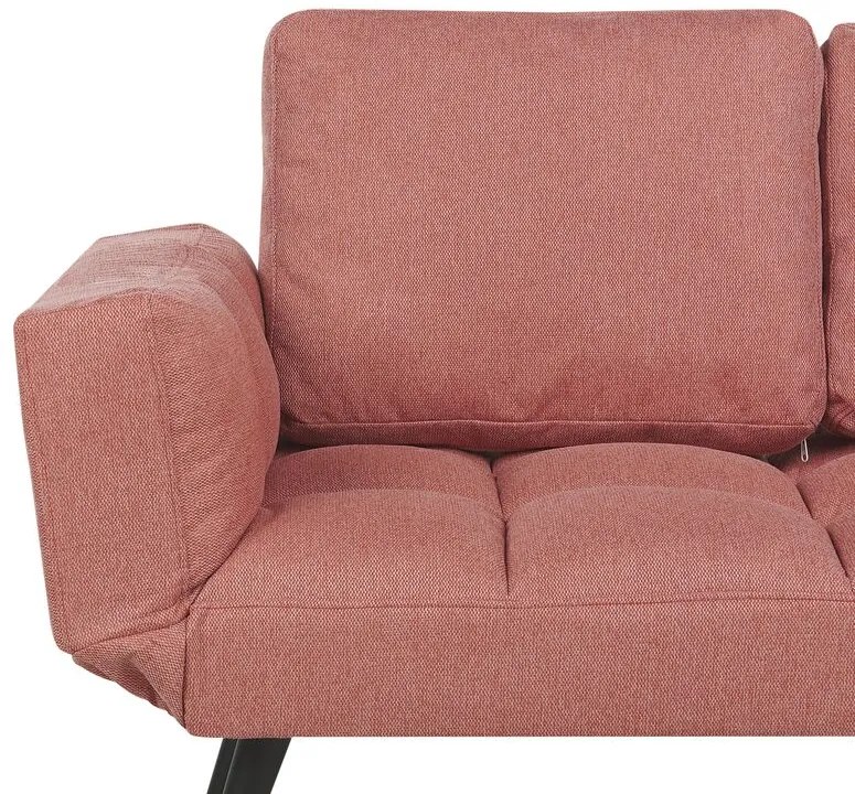 Sofá-cama em tecido rosa BREKKE Beliani
