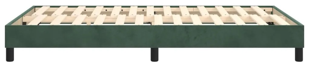 Estrutura de cama sem colchão 120x200 cm veludo verde-escuro