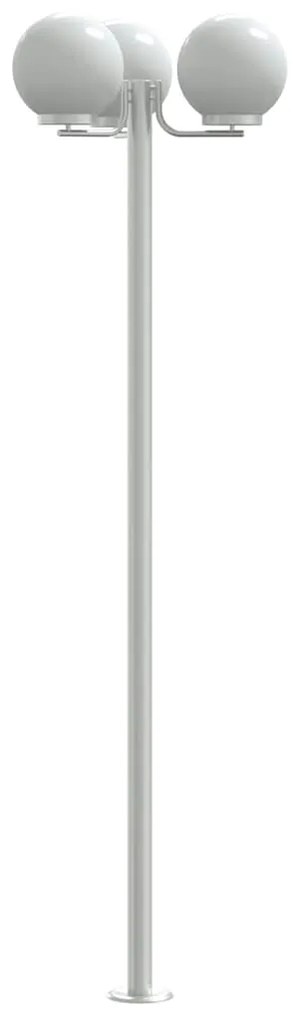 Candeeiro de chão para exterior 2 pcs 215 cm aço inox. prateado