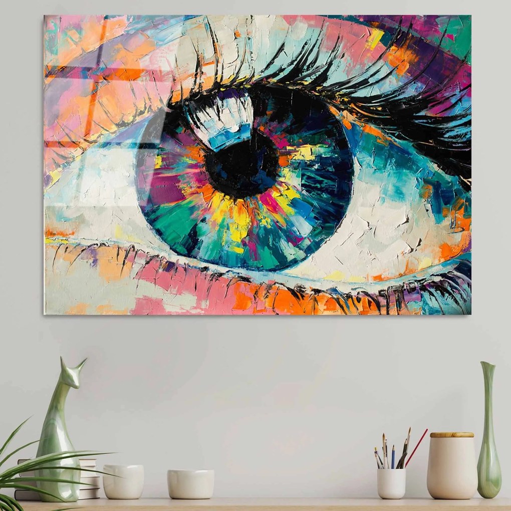 Pintura Decorativa em Vidro Temperado UV-179 – Multicolor – 70 x 100 c