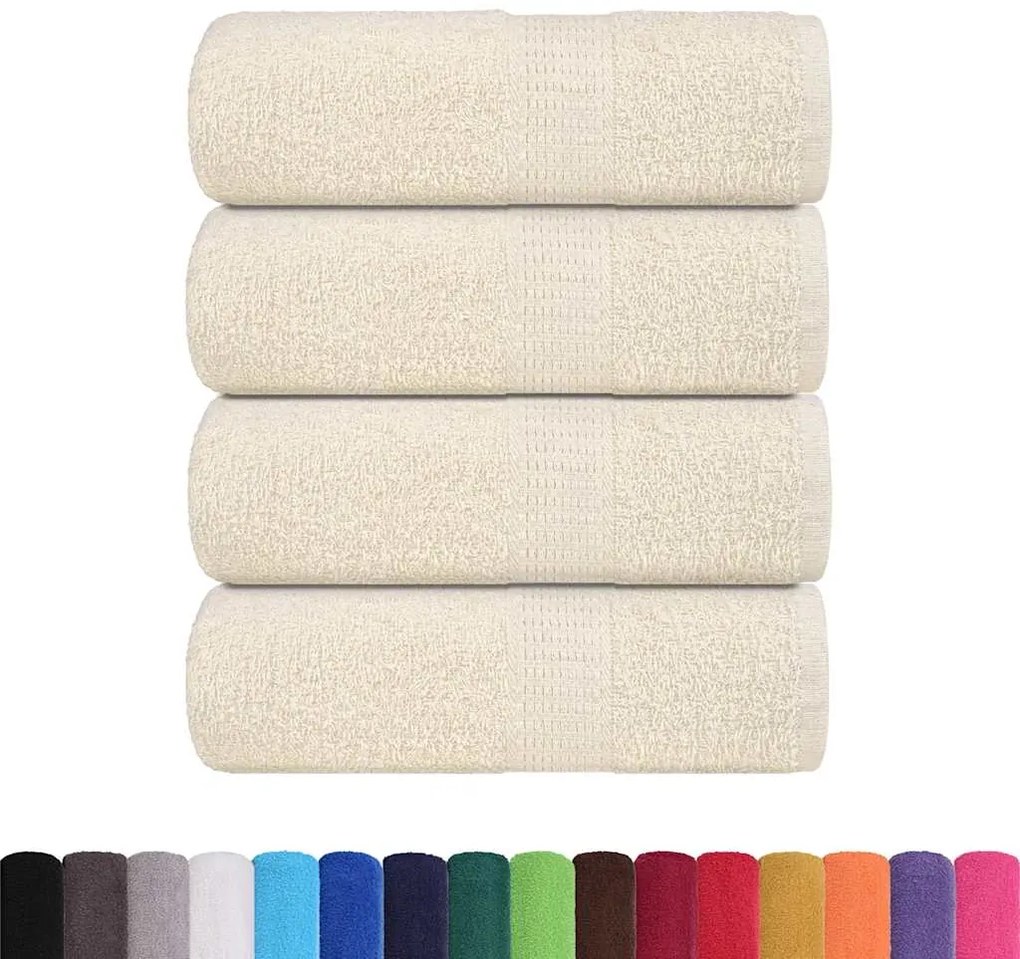 Toalhas de mãos 4 pcs 30x30 cm 360 g/m2 100% algodão creme
