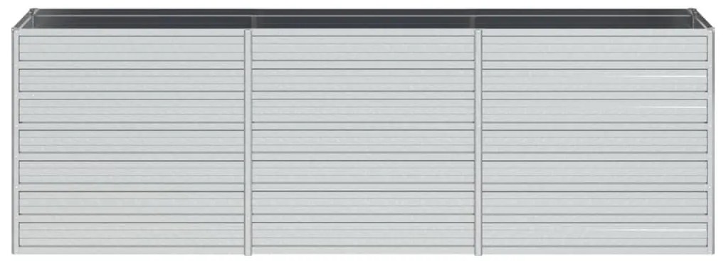 Canteiro elevado de jardim 240x40x77cm aço galvanizado prateado