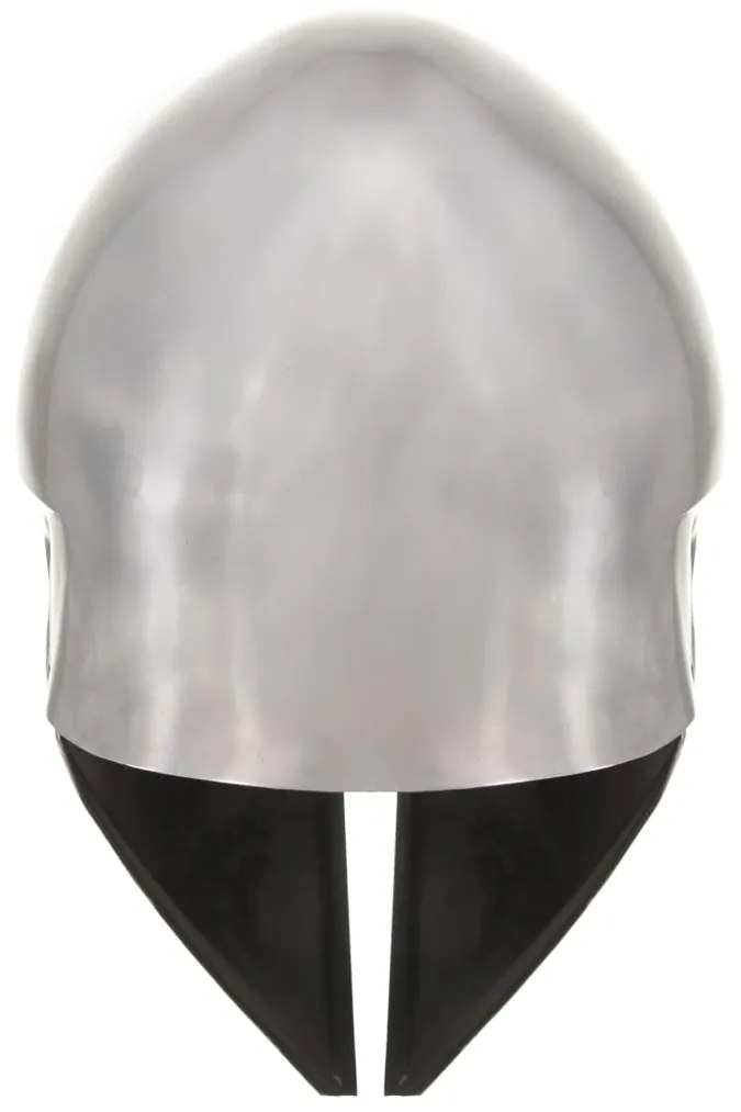 Capacete de soldado grego réplica LARP aço prateado