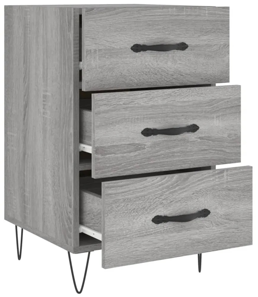 Mesa de cabeceira 40x40x66 cm derivados madeira cinzento sonoma