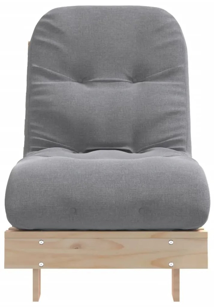 Sofá-cama futon com colchão 60x206x11 cm madeira pinho maciça