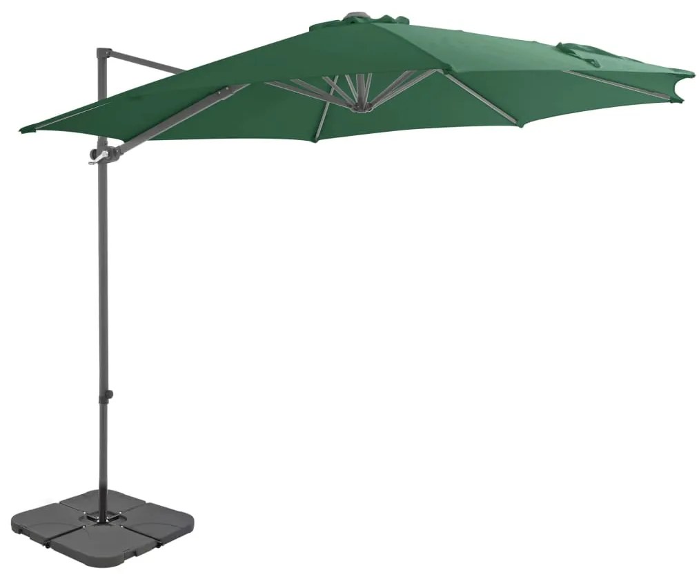 Guarda-sol de jardim com base portátil verde
