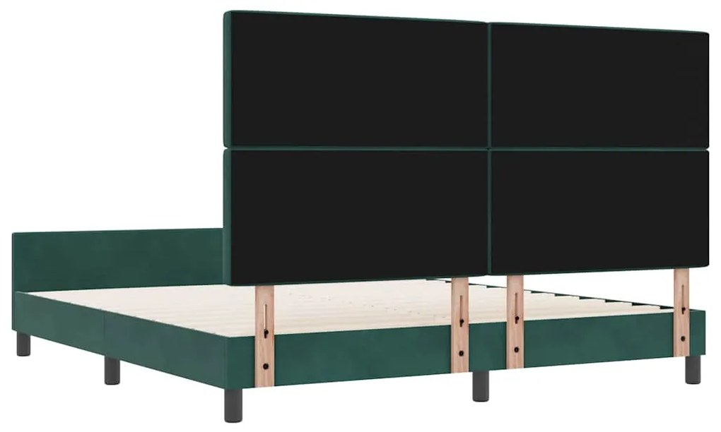 Cama vidaXL em Verde Escuro, 180x200 cm, Veludo