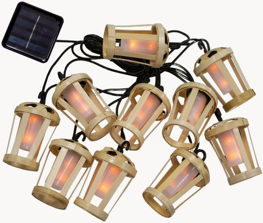 Grinalda luminosa LED solar em bambu Hiama