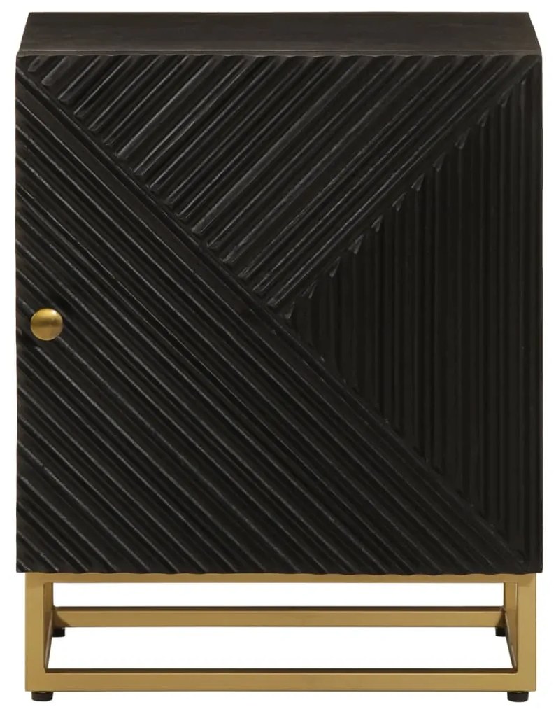 Mesa de cabeceira 40x30x50 cm mangueira maciça/ferro preto