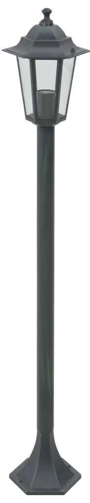 Candeeiros pé p/ jardim 6 pcs E27 110 cm alumínio verde escuro