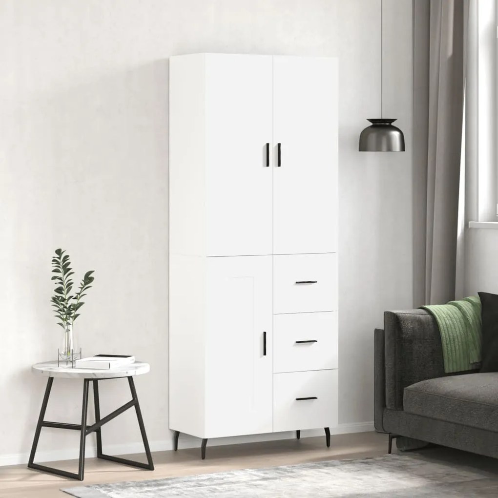 vidaXL Armário alto 69,5x34x180 cm derivados de madeira branco
