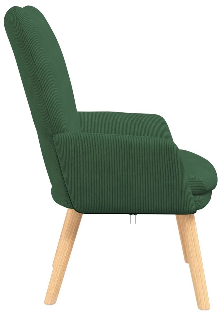 Poltrona Relaxante vidaXL Verde Selva em Tecido Veludo