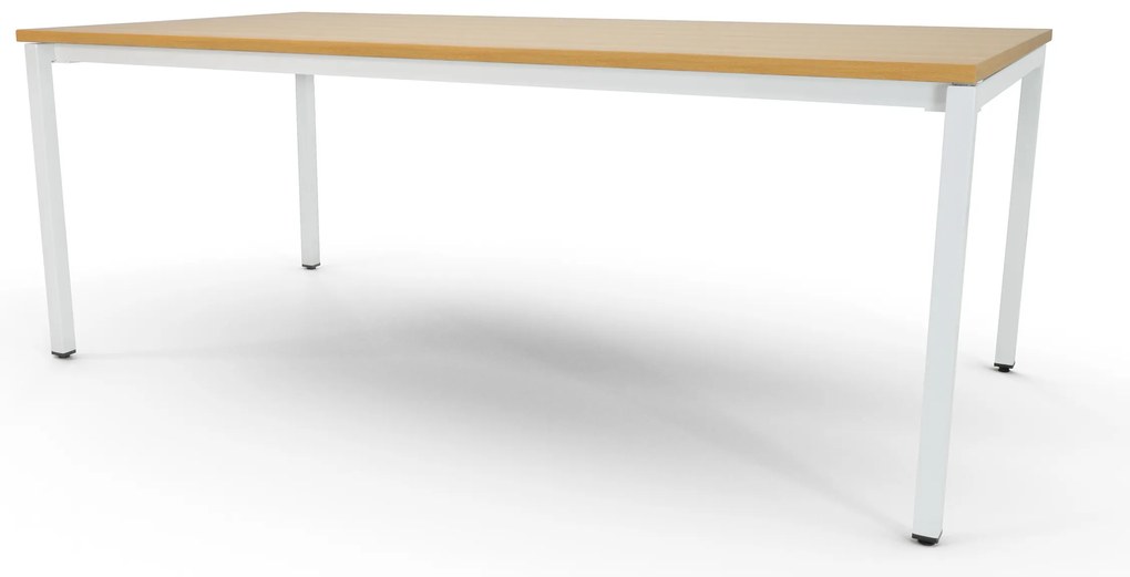 Mesa de Reunião 2400x1200mm - Alfa Branco / Faia