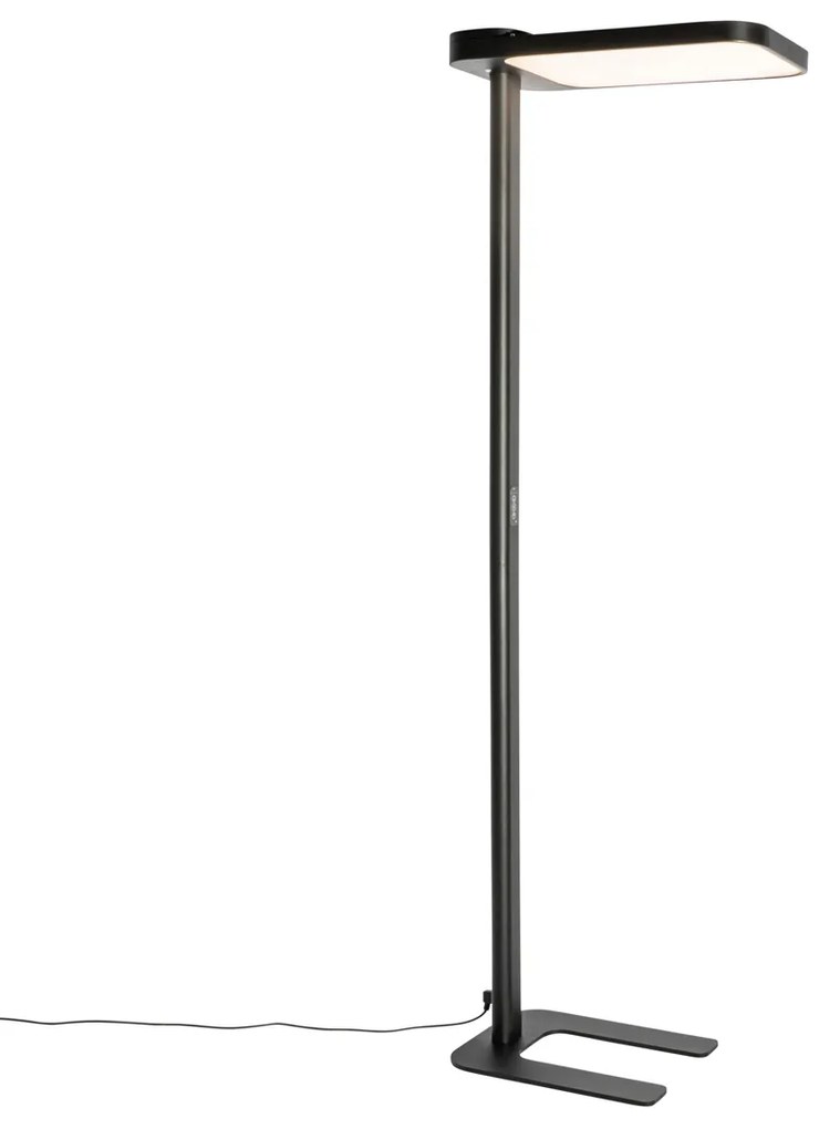 Candeeiro de pé de luz diurna preto quadrado com LED e dimmer - Guzo