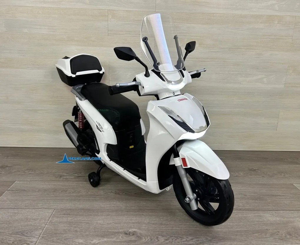 Mota elétrica para crianças a 6 anos 12V Honda SH350i rodas Borracha Branca
