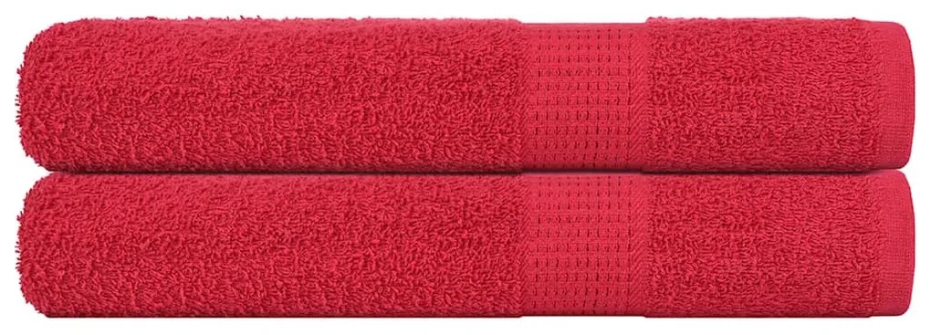 vidaXL Toalhas 2 pcs 100x200 cm 360 gsm 100% algodão vermelho