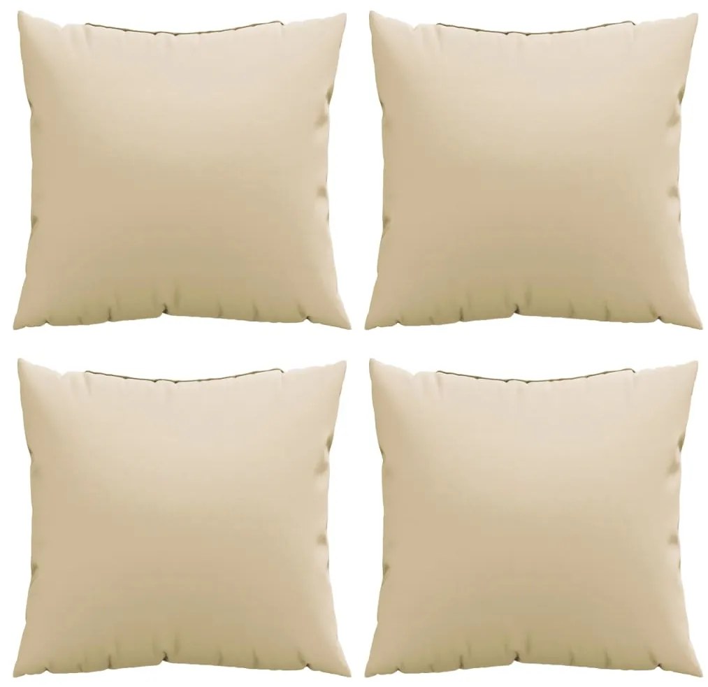 Almofadas de sofá 4 pcs 40x40 cm tecido bege