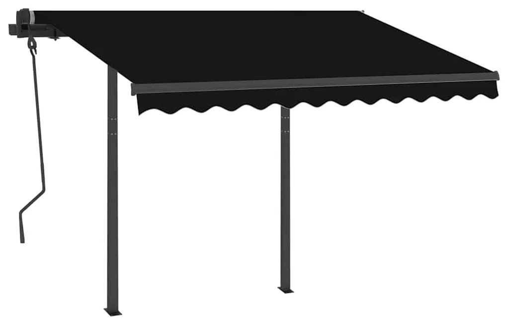 Toldo retrátil automático com postes 3,5x2,5 m antracite