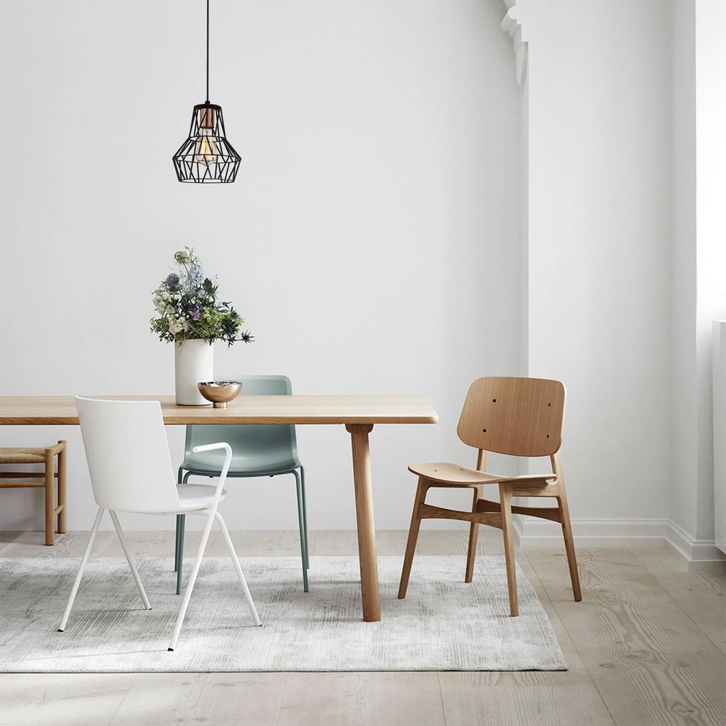 Candeeiro Chandelier Tortum – Preto – 20 cm de Diâmetro, 115 cm de Alt