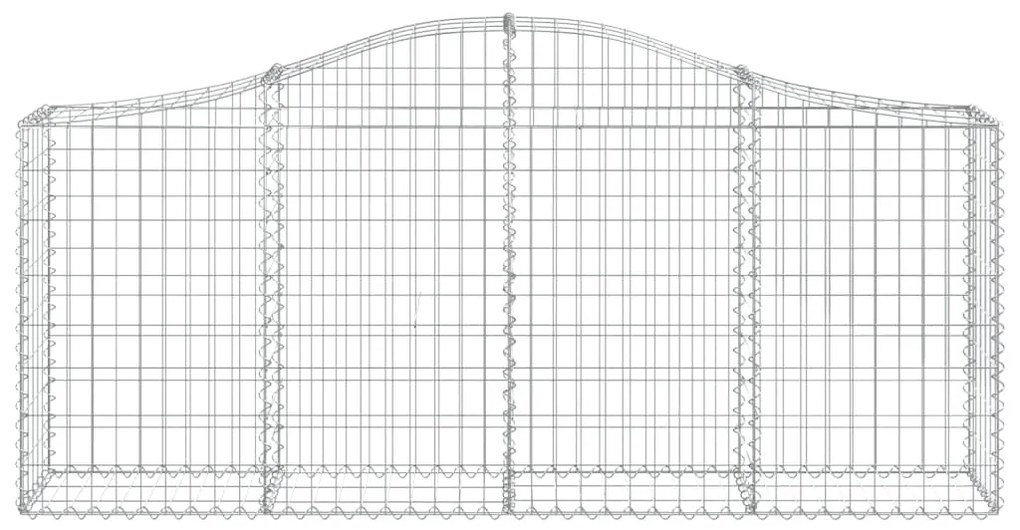 Cestos gabião arqueados 2 pcs 200x30x80/100cm ferro galvanizado