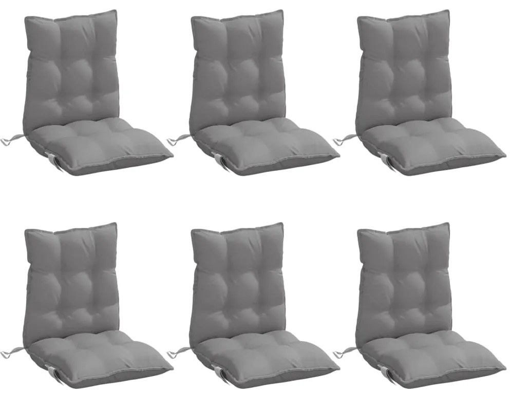 Almofadões cadeira encosto baixo 6 pcs tecido oxford cinzento