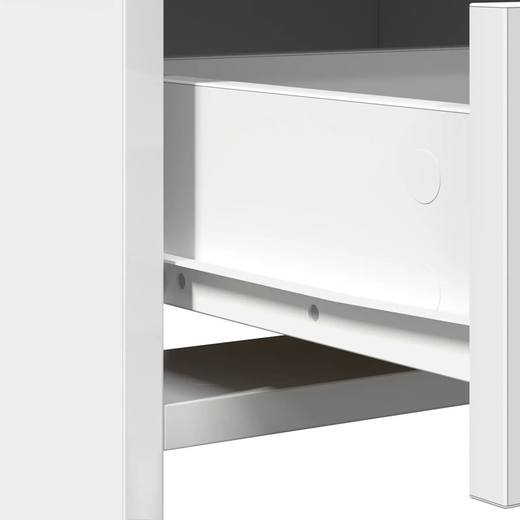 Conjunto de Mesa de Maquiagem com LED Madeira Branca