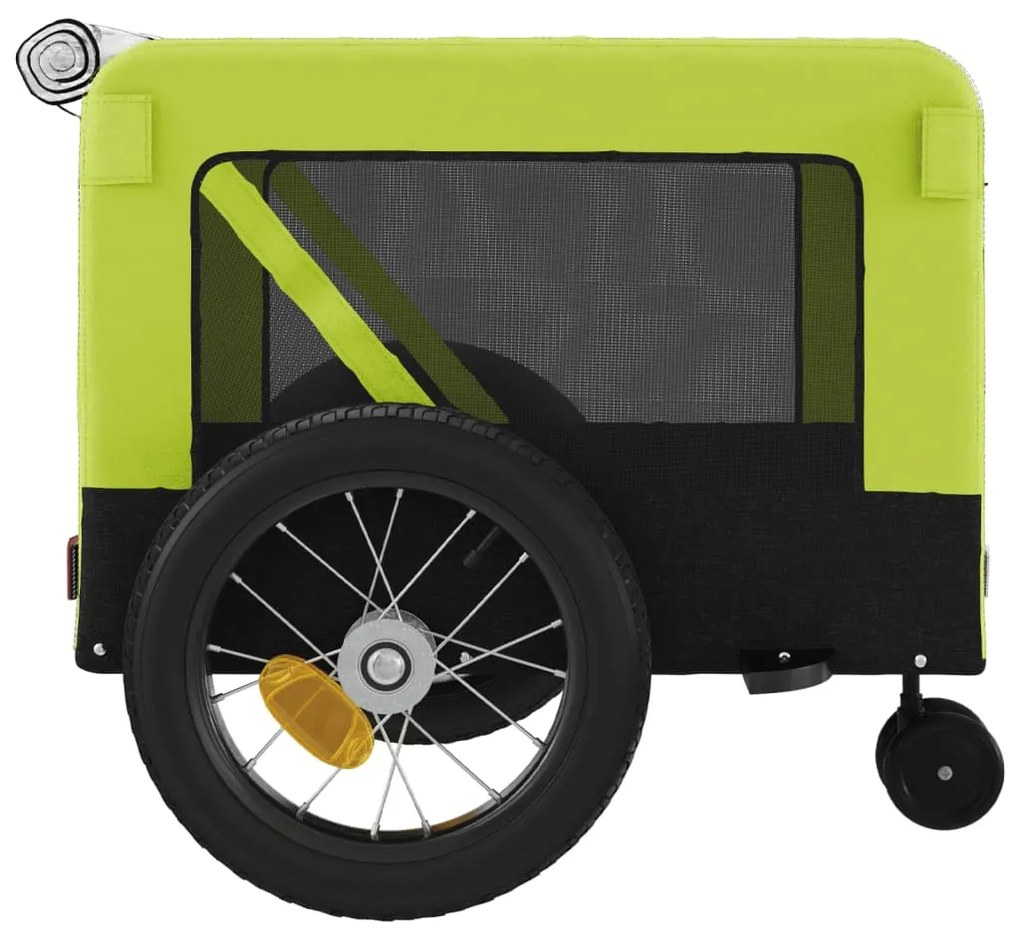 Reboque de bicicleta p/ animais tecido oxford/ferro verde/preto