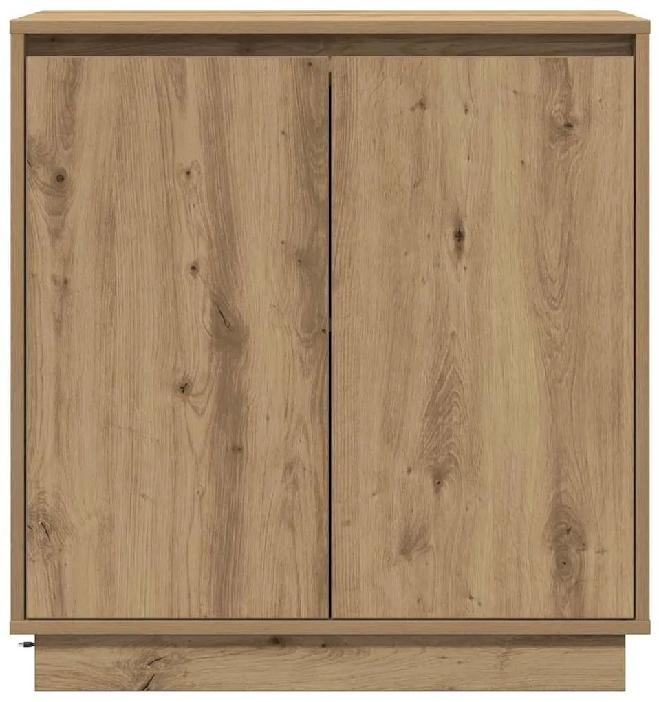 Buffet vidaXL com LED Carvalho Artesanal 71x34,5x75 cm Madeira Reconst