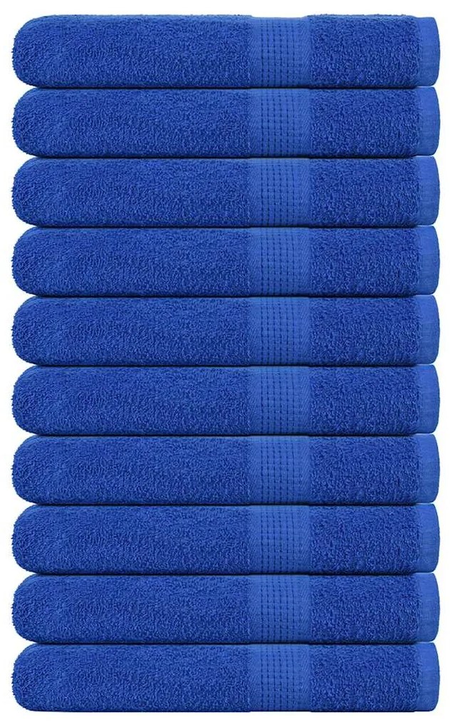 vidaXL Toalhas 10 pcs FROGN 100x200 cm 100% algodão azul