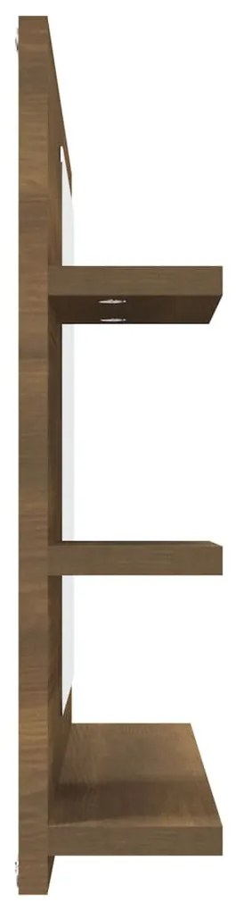 Espelho WC 60x10,5x45 cm derivados de madeira carvalho castanho