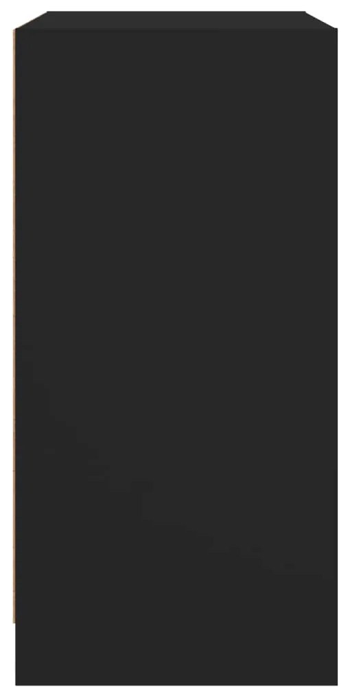 Armário de apoio c/ portas de vidro 68x37x75,5 cm preto