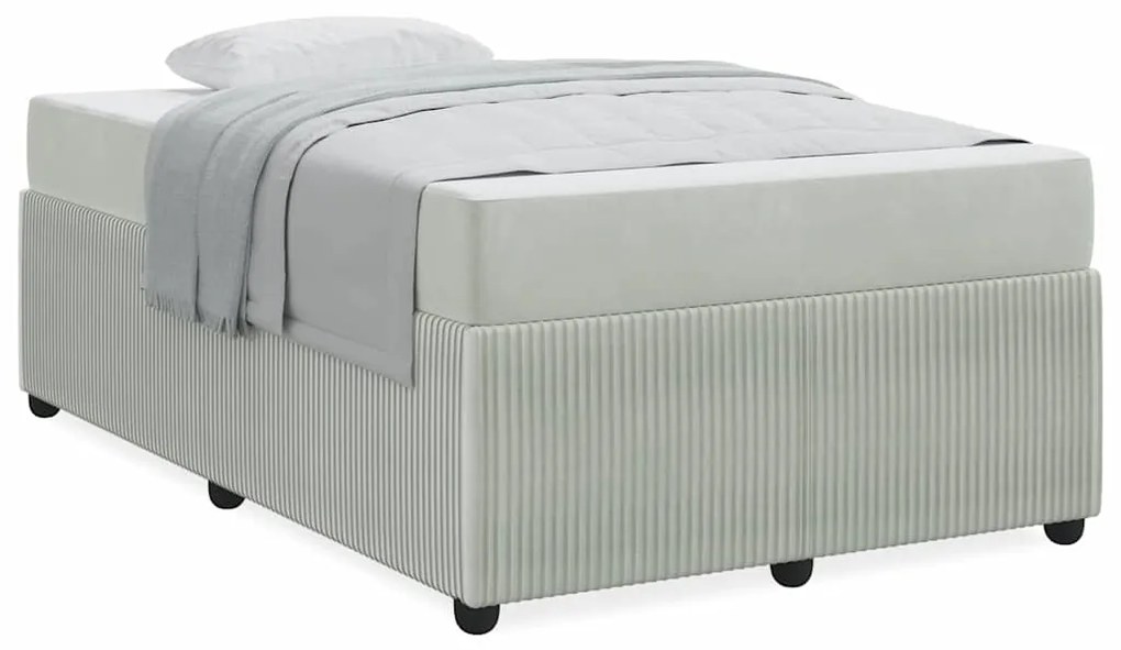 Estrutura de cama com colchão Cinzento-claro 120 x 200 cm