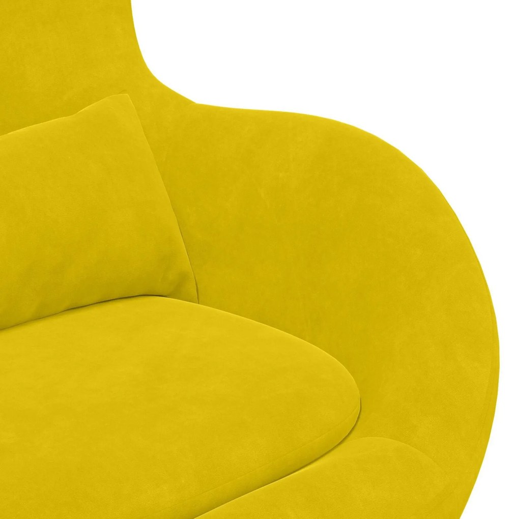 Cadeira de Ovo vidaXL Veludo Amarelo