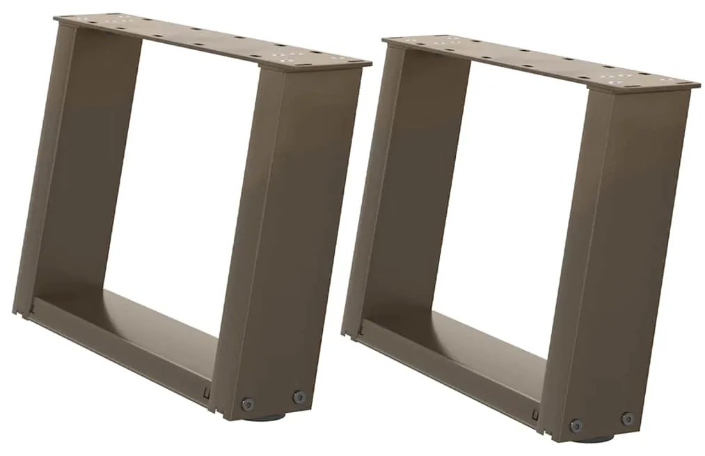 Pés para mesa de centro em formato de U, 2 peças, aço natural, 50x(30-