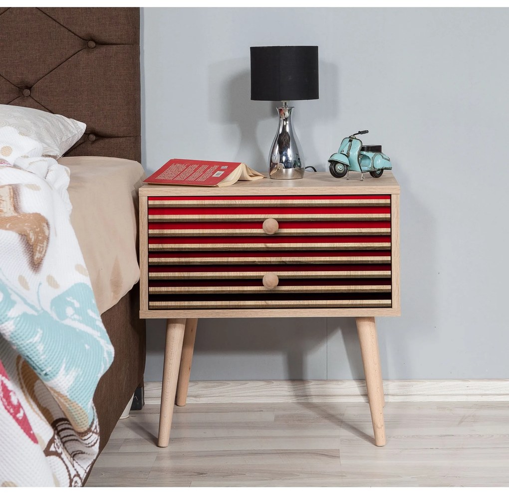 Mesa de Cabeceira Two – Carvalho Sonoma – 60 x 61 x 40 cm