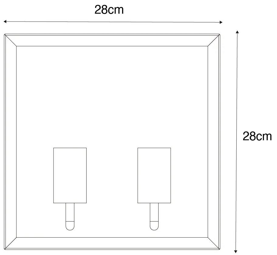 Candeeiro de parede exterior preto e latão 2 luzes - Rotterdam