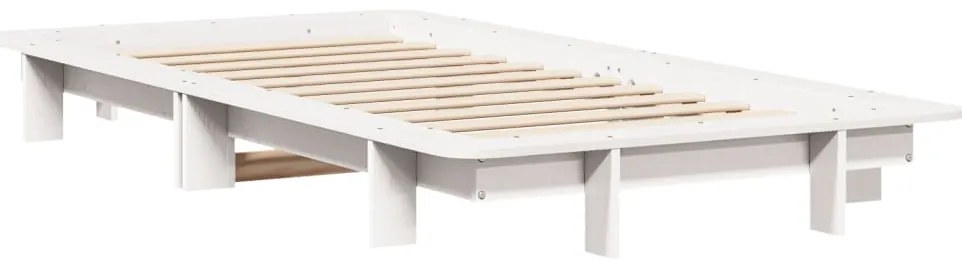 Cama sem colchão 75x190 cm madeira de pinho maciça branco