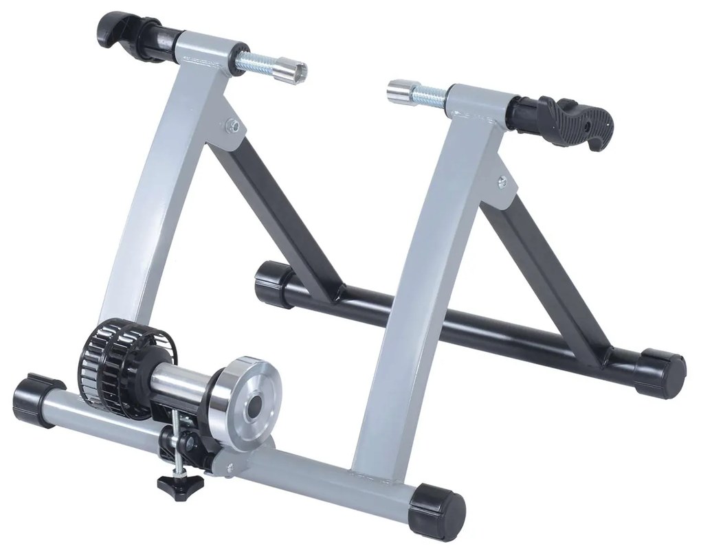 HomCom Rolo de Treino para ciclismo dobrável aço cinzento 54,5 x 47,2 x 39,1 cm