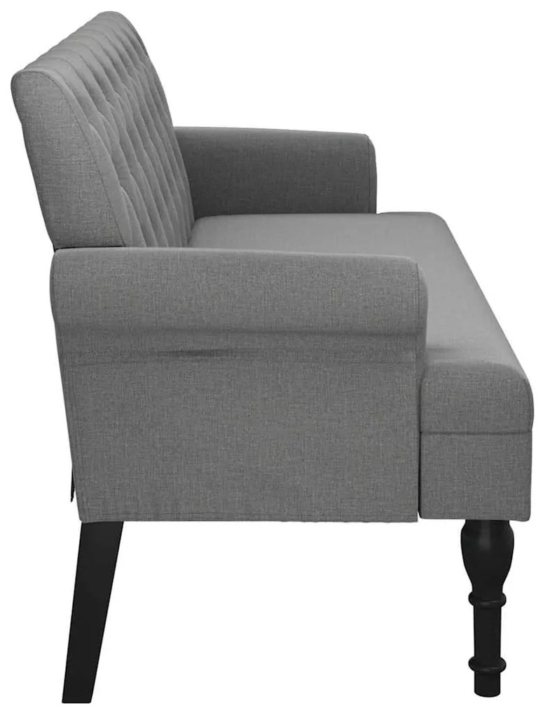 Banco com encosto 120x62x75,5 cm tecido cinzento-escuro