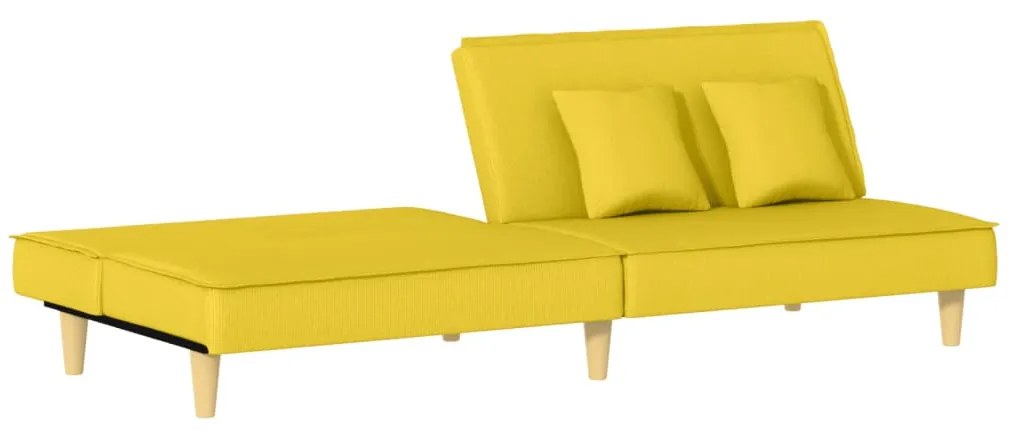 Sofá-cama tecido amarelo-claro