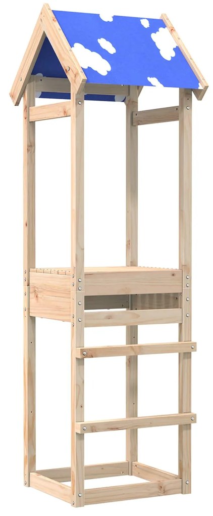 vidaXL Torre de Brincar Castanho Madeira de Pinheiro Sólida
