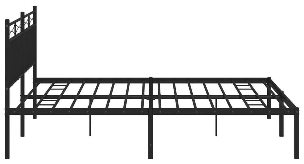 Estrutura de cama em metal com cabeceira 180x200 cm preto