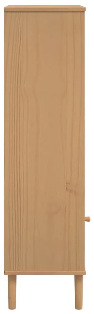 Estante SENJA aspeto de vime 60x35x130 cm pinho maciço castanho