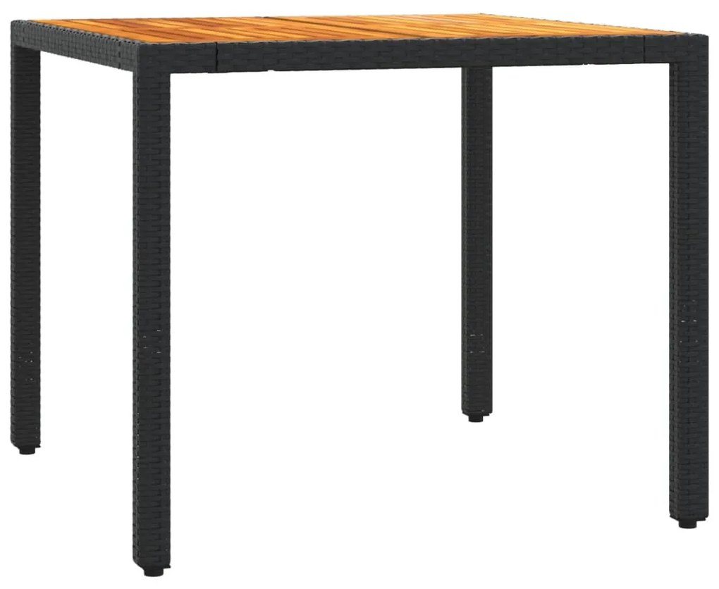 3 pcs conjunto de jantar p/ jardim c/ almofadões vime PE preto