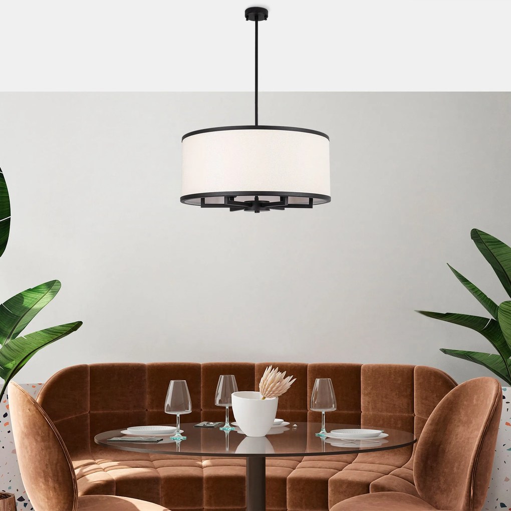 Candeeiro de Teto Way – Preto e Branco – 60 x 60 x 83 cm